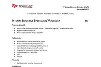 20170920_TpGoupSK_Ponuka Interim Pozicie_Logistic Specialist